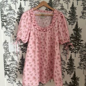 Dainty Floral Pink Mini Dress